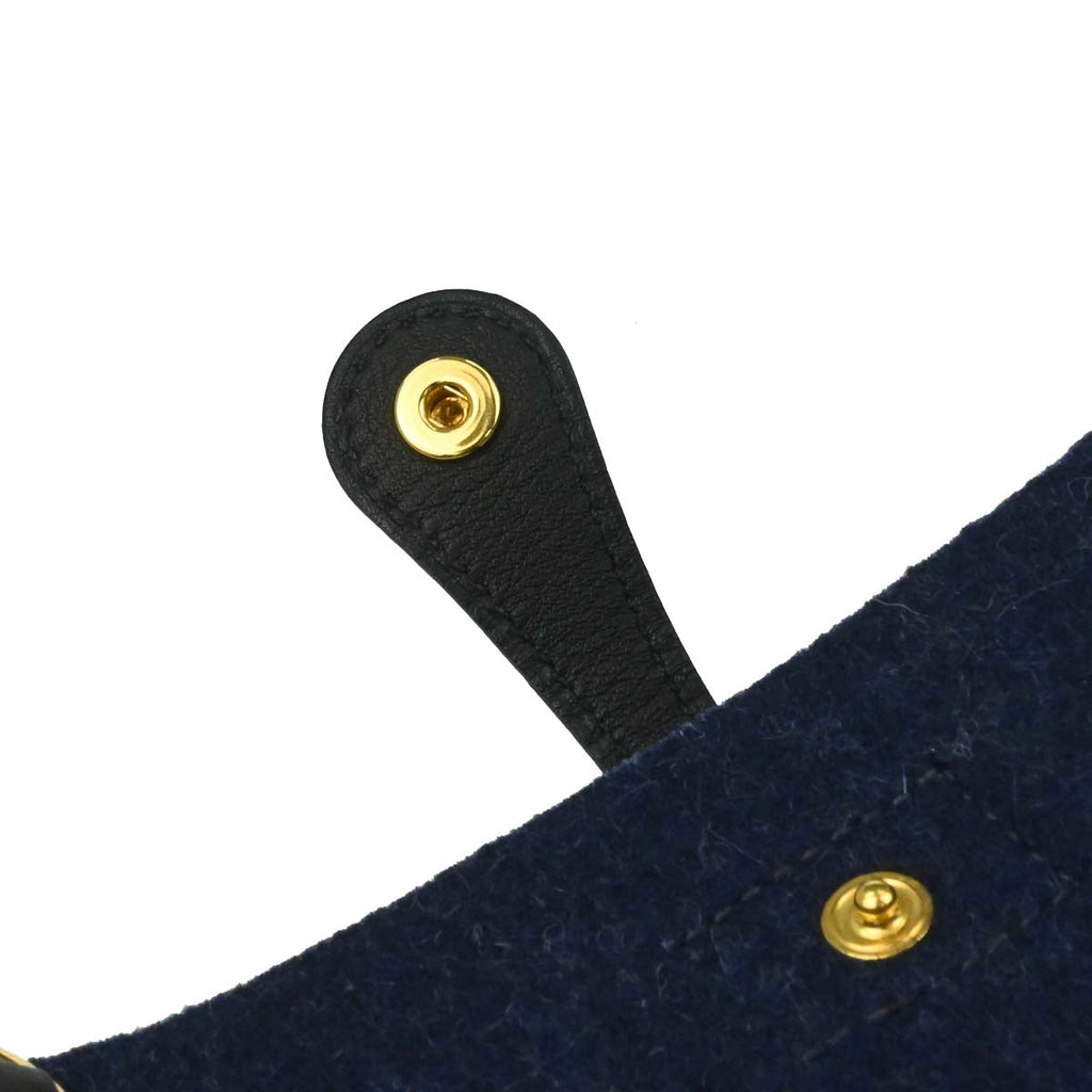 Hermes Blue Nuit Black Swift Feutre Evelyne TPM Shoulder Bag