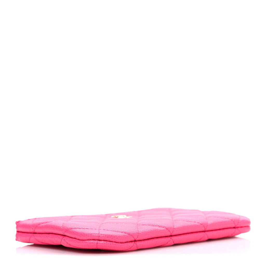 Caviar Quilted Small Cosmetic Case Pink