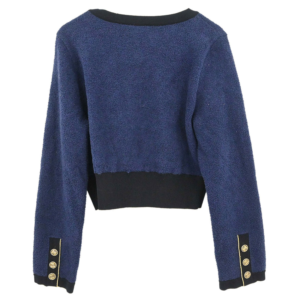 Chanel 2018-2019 Single Breasted Collarless Jacket Navy #38