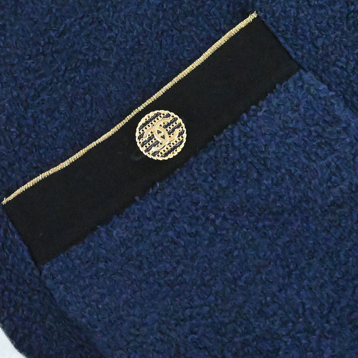 Chanel 2018-2019 Single Breasted Collarless Jacket Navy #38