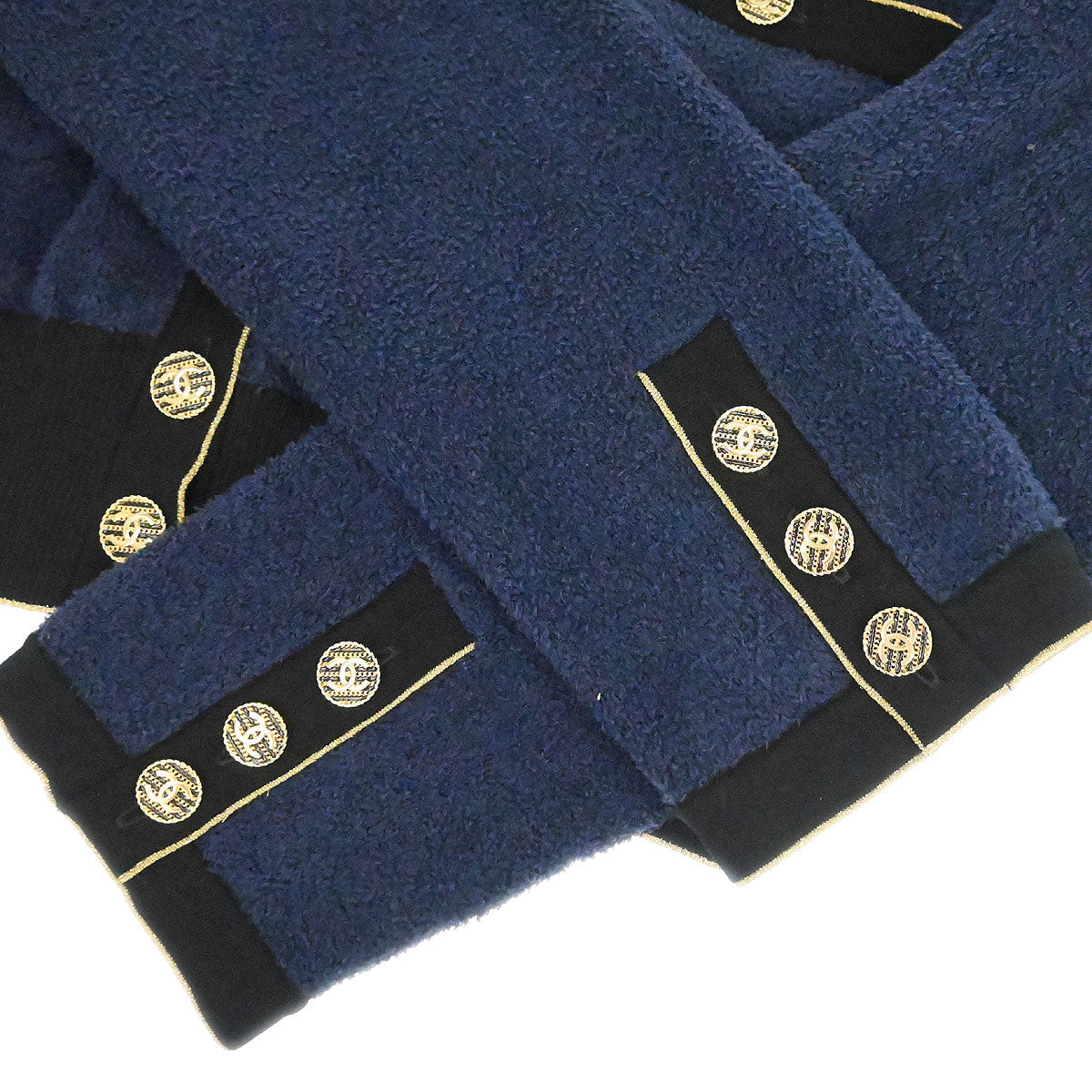 Chanel 2018-2019 Single Breasted Collarless Jacket Navy #38