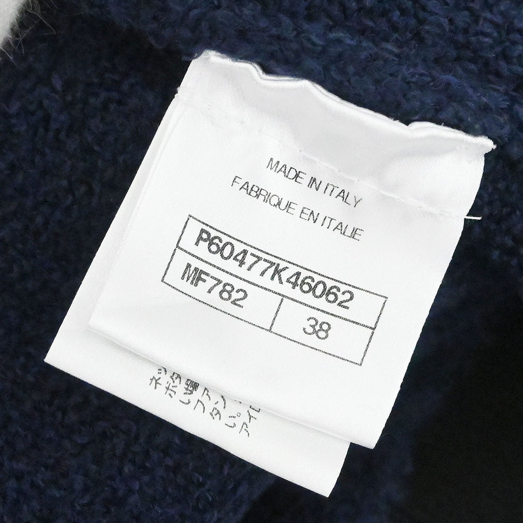 Chanel 2018-2019 Single Breasted Collarless Jacket Navy #38