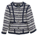 Chanel 2013 Collarless Tweed Jacket Navy #34