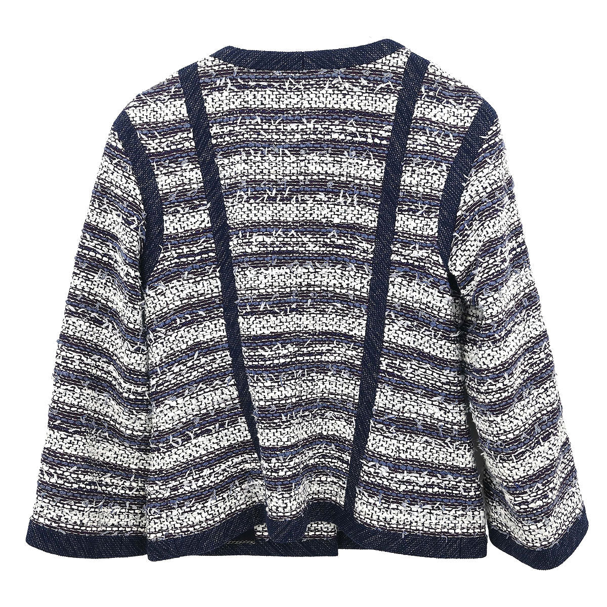 Chanel 2013 Collarless Tweed Jacket Navy #34