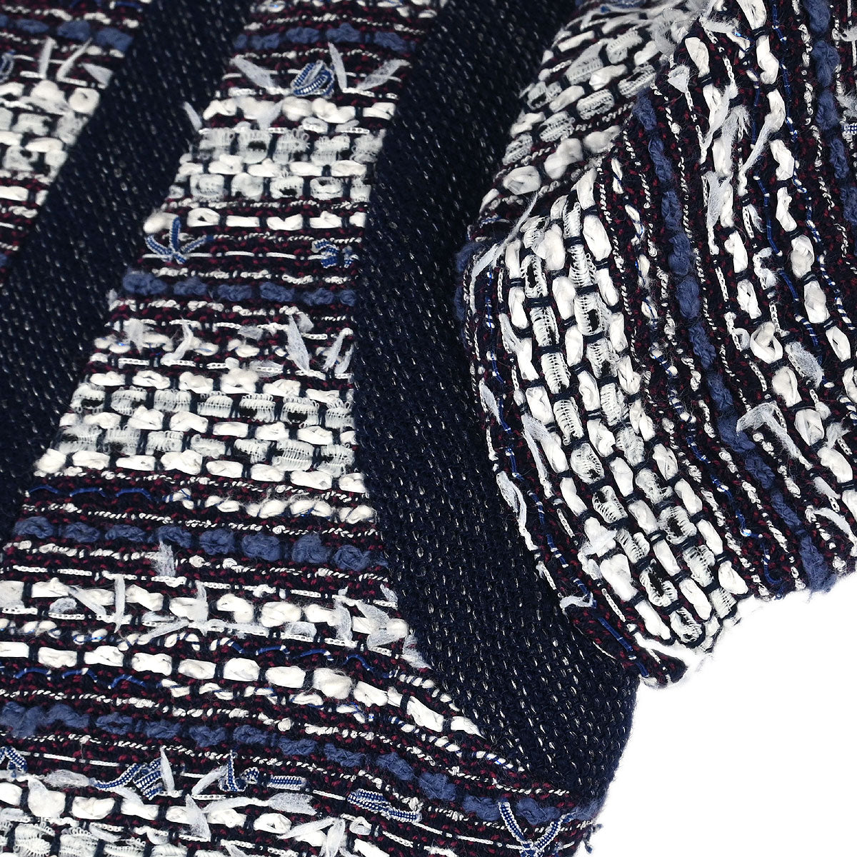 Chanel 2013 Collarless Tweed Jacket Navy #34