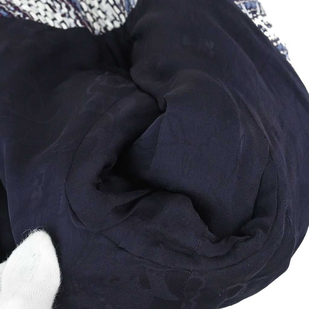 Chanel 2013 Collarless Tweed Jacket Navy #34