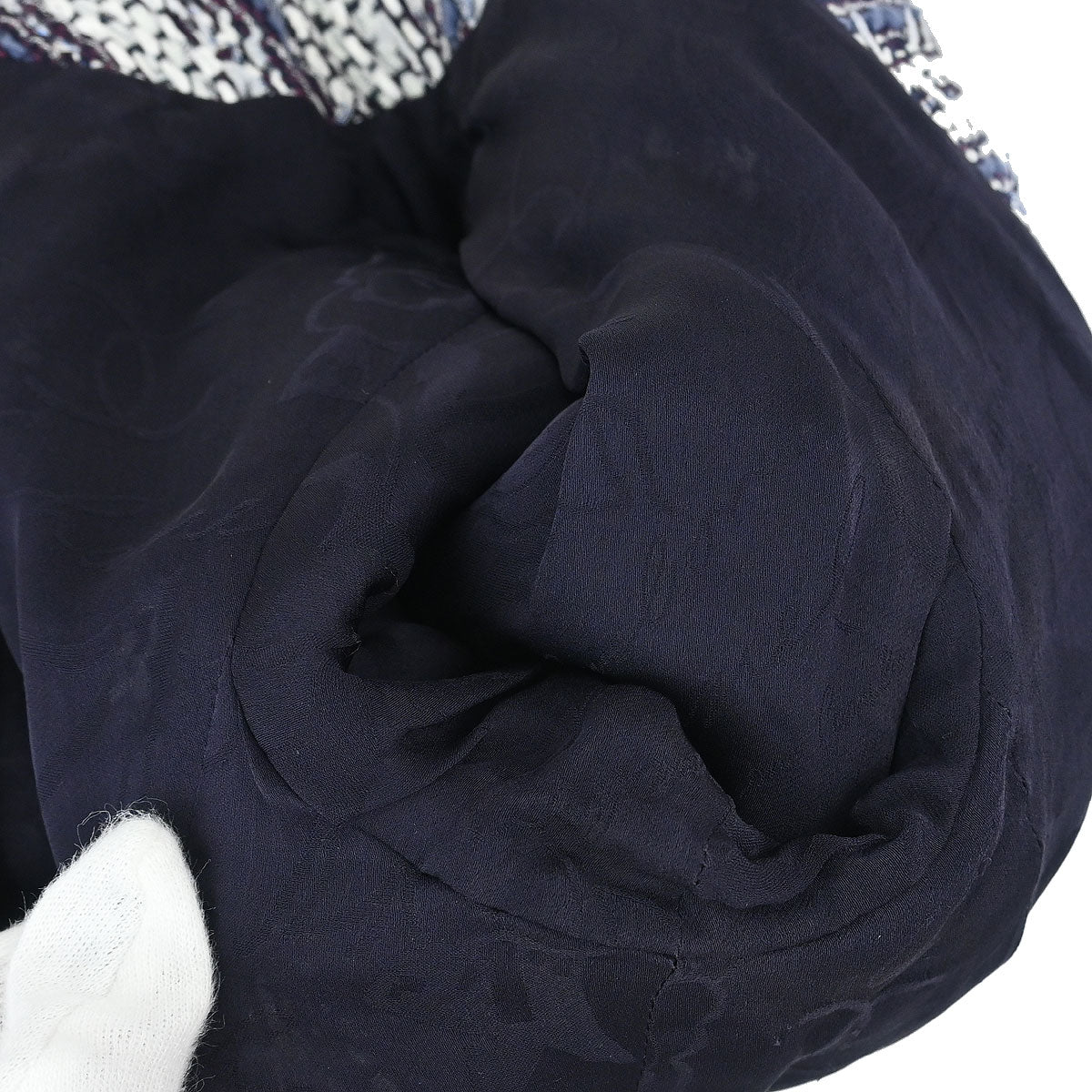 Chanel 2013 Collarless Tweed Jacket Navy #34