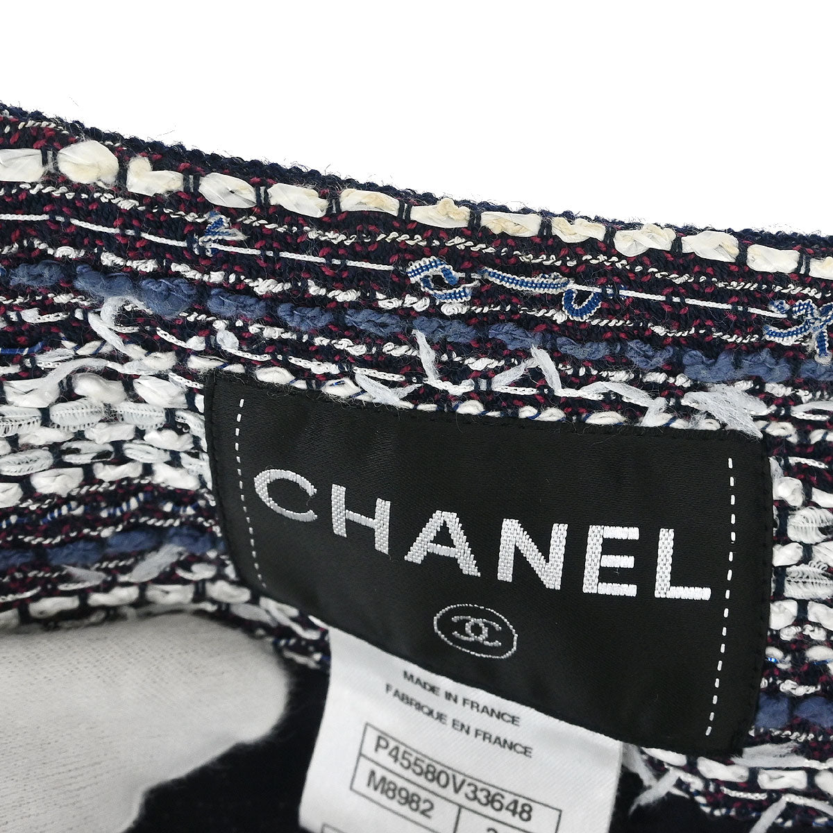 Chanel 2013 Collarless Tweed Jacket Navy #34