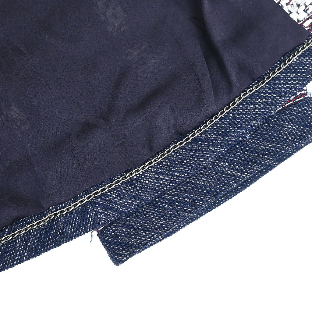 Chanel 2013 Collarless Tweed Jacket Navy #34