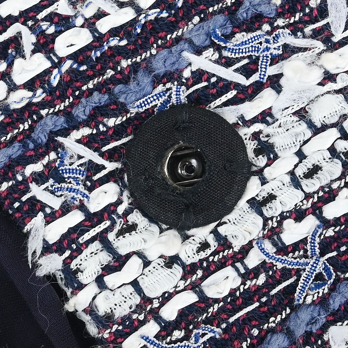 Chanel 2013 Collarless Tweed Jacket Navy #34
