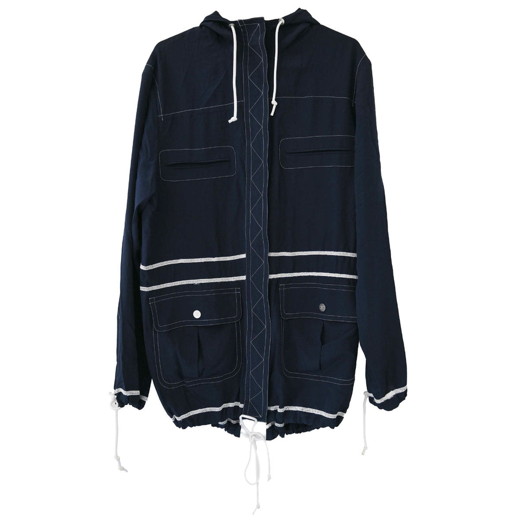 Chanel 2012 Single Breasted Zip Up Jacket Navy #38