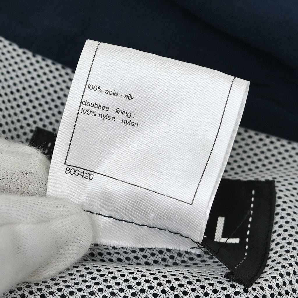Chanel 2012 Single Breasted Zip Up Jacket Navy #38