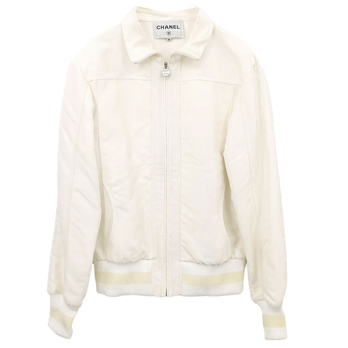 Chanel 2017-2018 Zip Up Jacket White #36