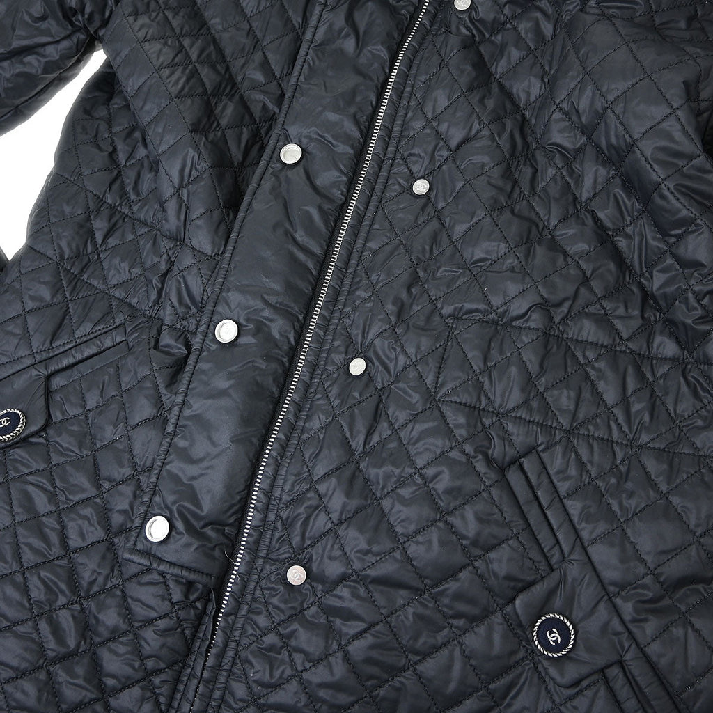 Chanel 2013-2014 Single Breasted Zip Up Jacket Black #38