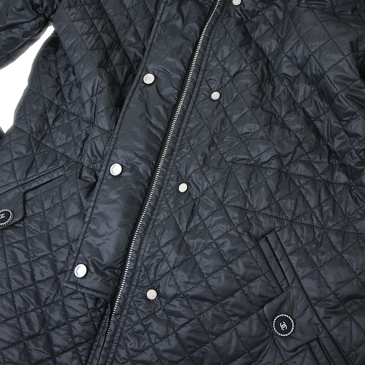 Chanel 2013-2014 Single Breasted Zip Up Jacket Black #38
