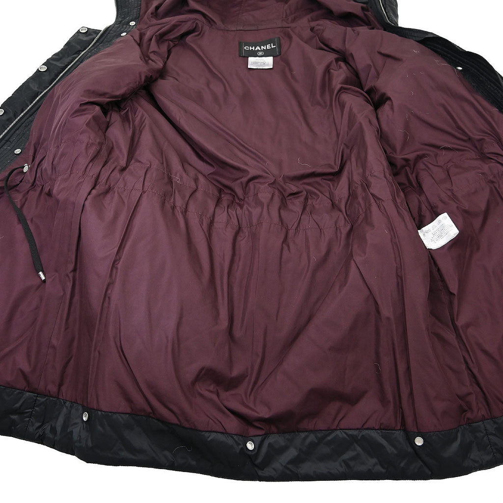 Chanel 2013-2014 Single Breasted Zip Up Jacket Black #38