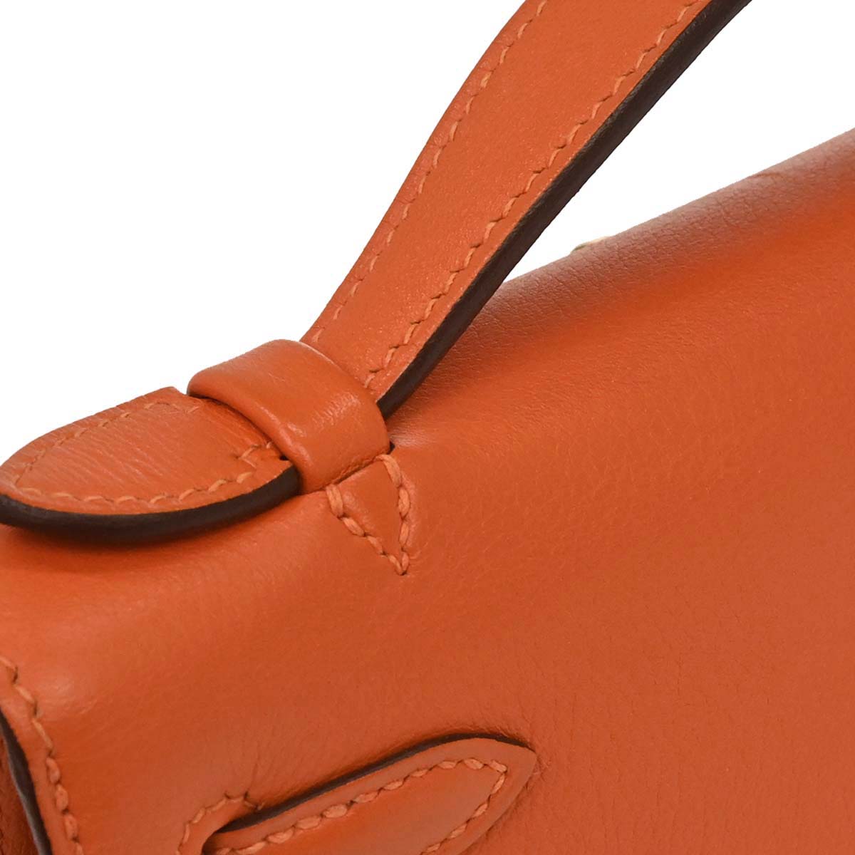 Hermes Orange Evercolor Kelly Pochette Handbag