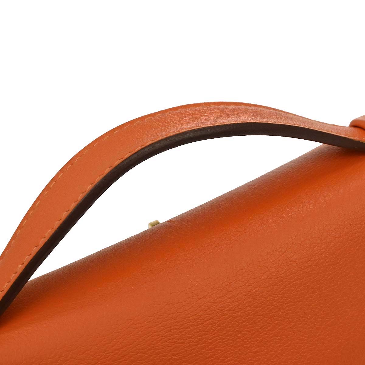 Hermes Orange Evercolor Kelly Pochette Handbag