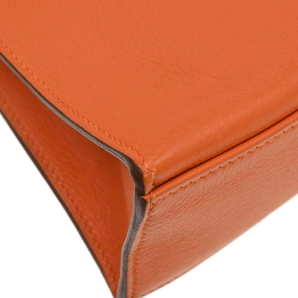 Hermes Orange Evercolor Kelly Pochette Handbag