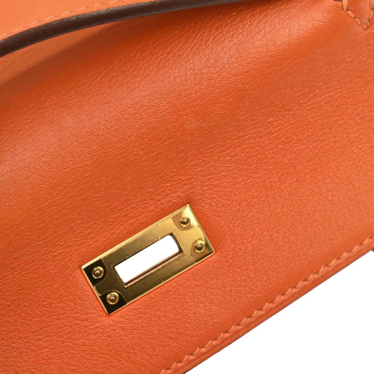 Hermes Orange Evercolor Kelly Pochette Handbag