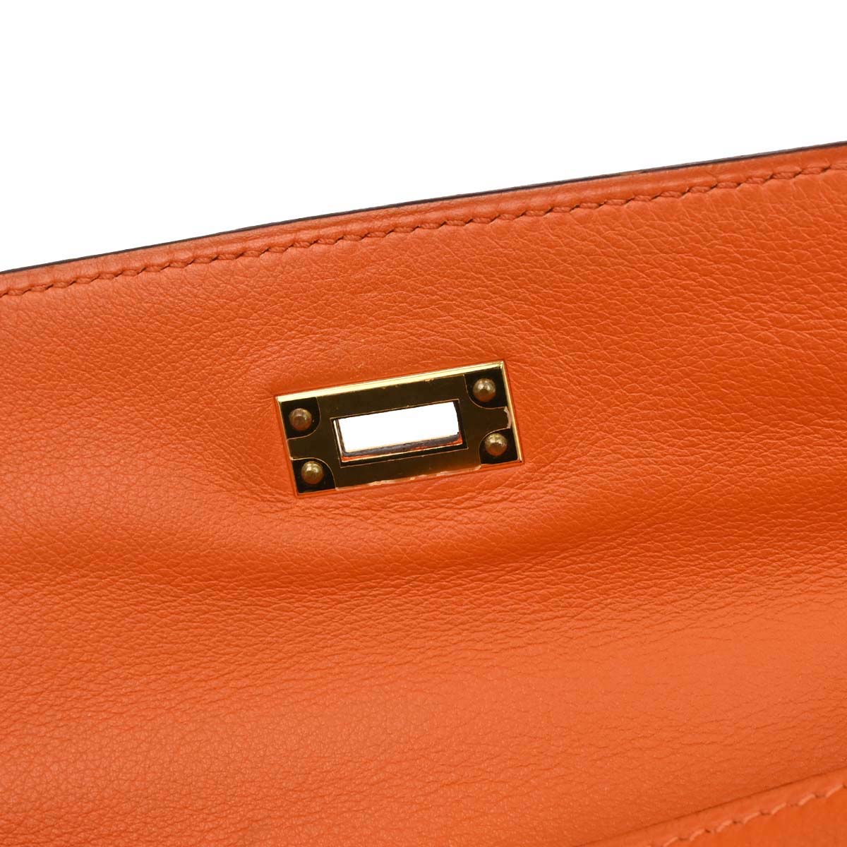 Hermes Orange Evercolor Kelly Pochette Handbag