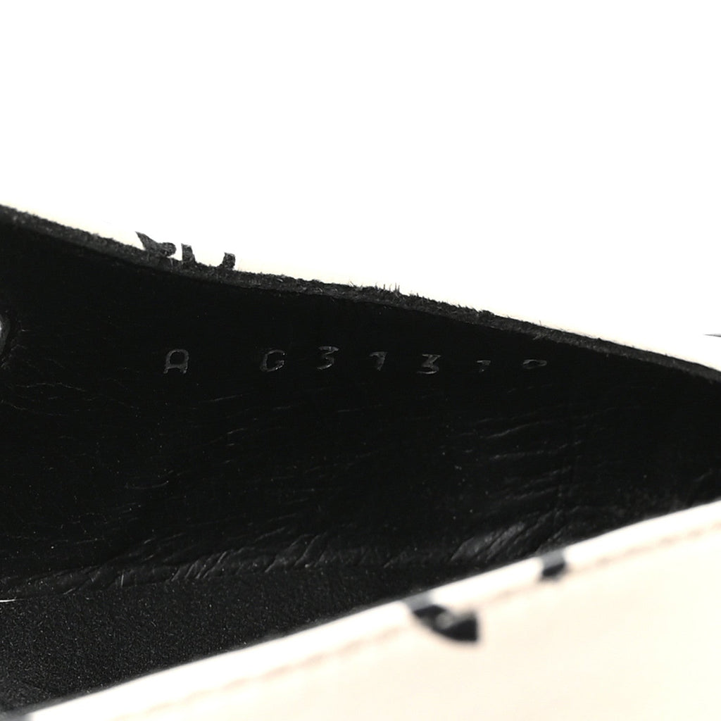 Printed Lambskin Cap Toe CC Slingback Pumps 37.5 Black White