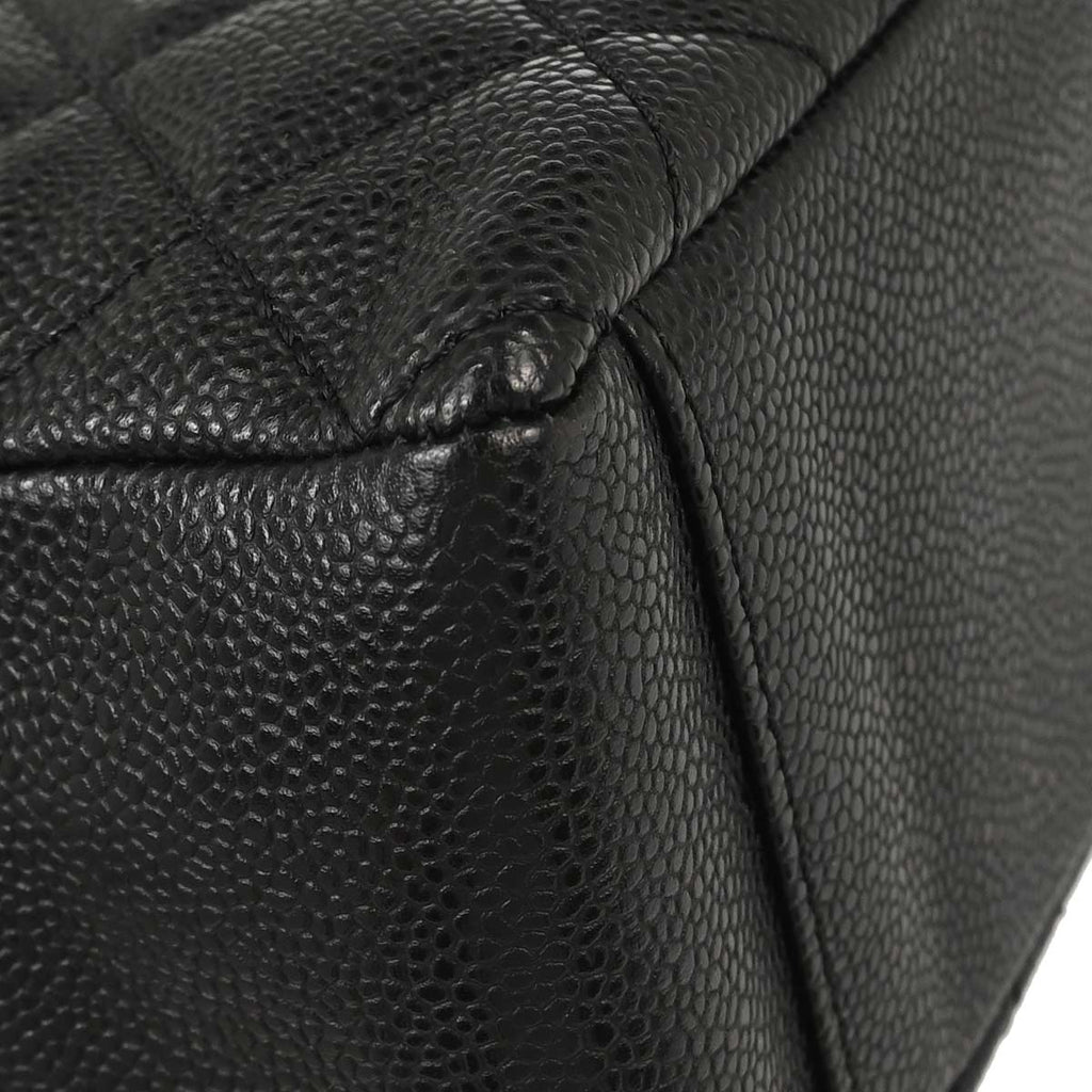 Chanel 2010-2011 Black Caviar Skin Petite Shopping Tote PST Chain Handbag