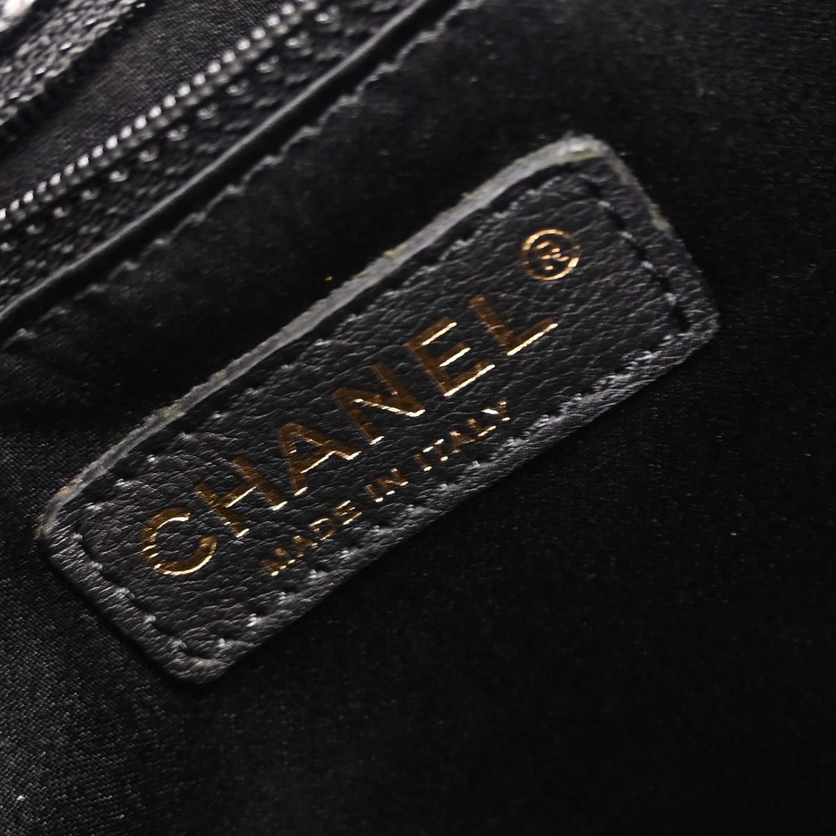 Chanel 2010-2011 Black Caviar Skin Petite Shopping Tote PST Chain Handbag