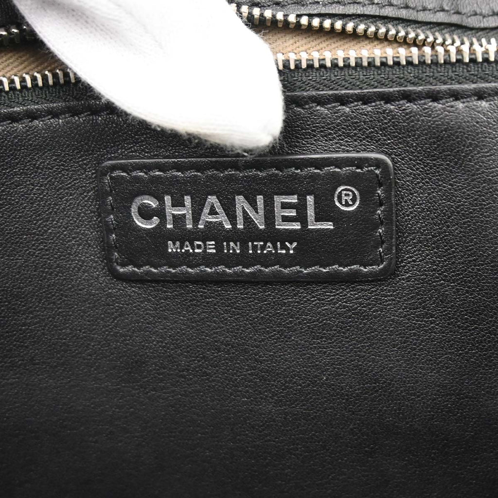 Chanel 2019 Black Calfskin Shopping Tote 2way Shoulder Handbag