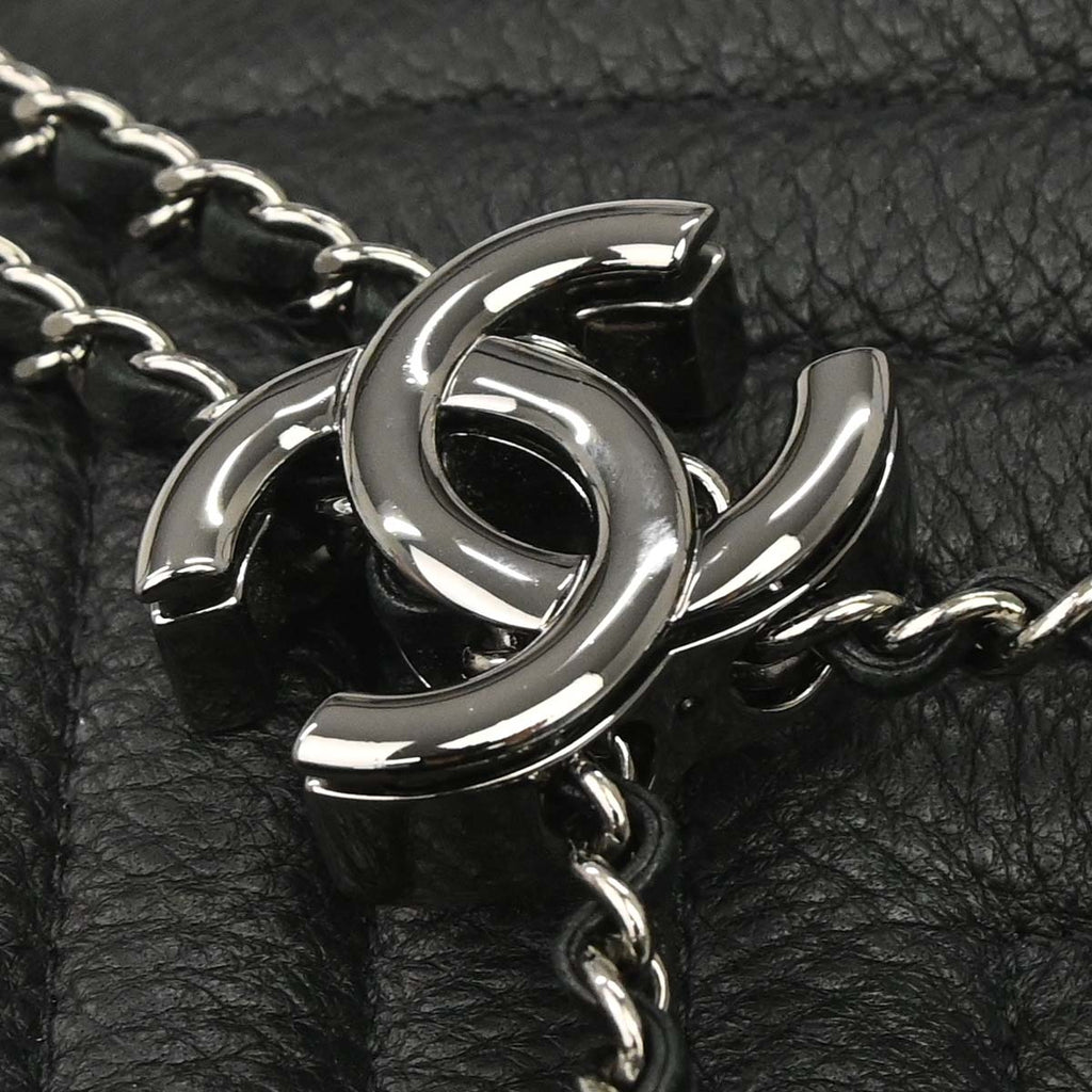 Chanel 2017 Black Deerskin Chevron Urban Spirit 2way Shoulder Handbag