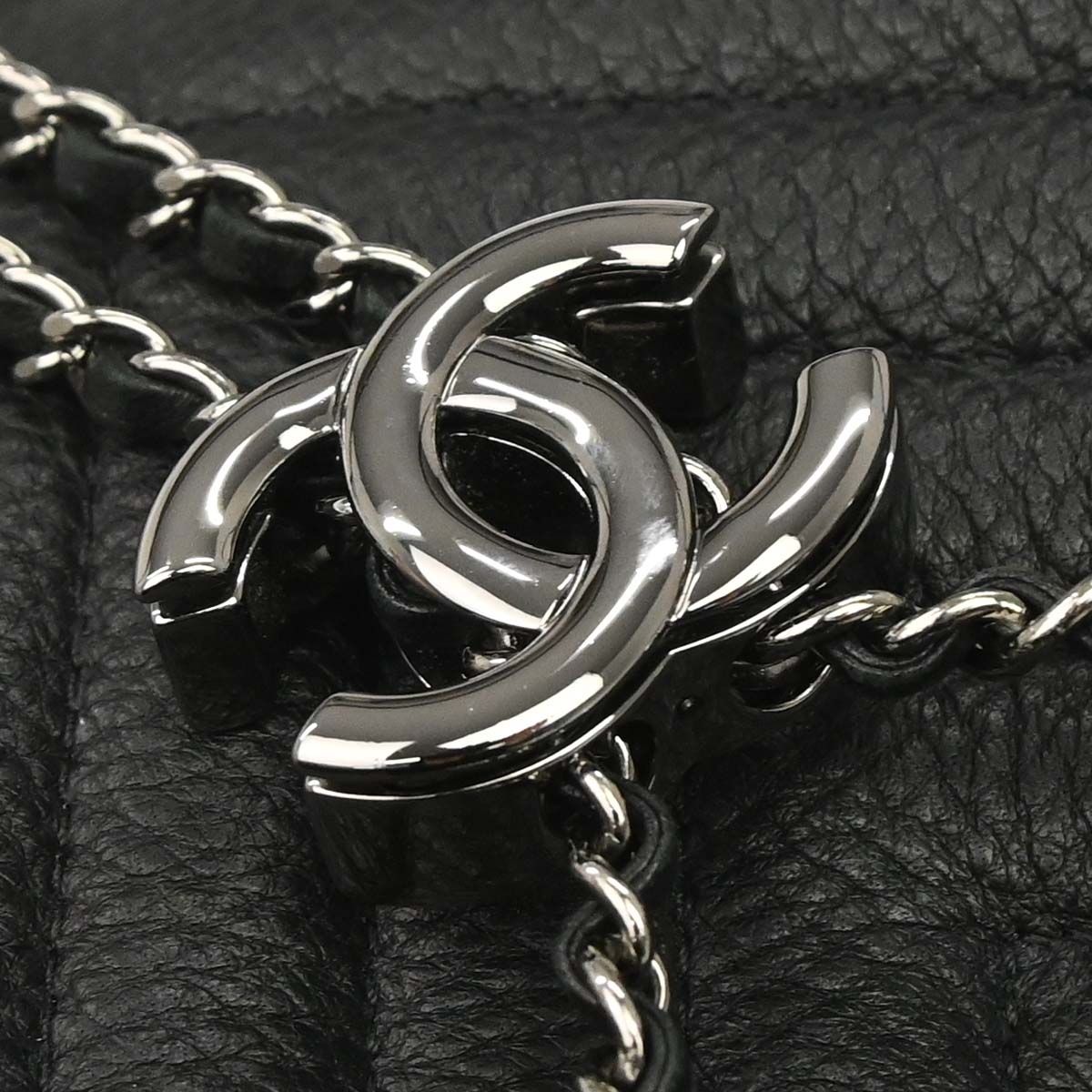 Chanel 2017 Black Deerskin Chevron Urban Spirit 2way Shoulder Handbag