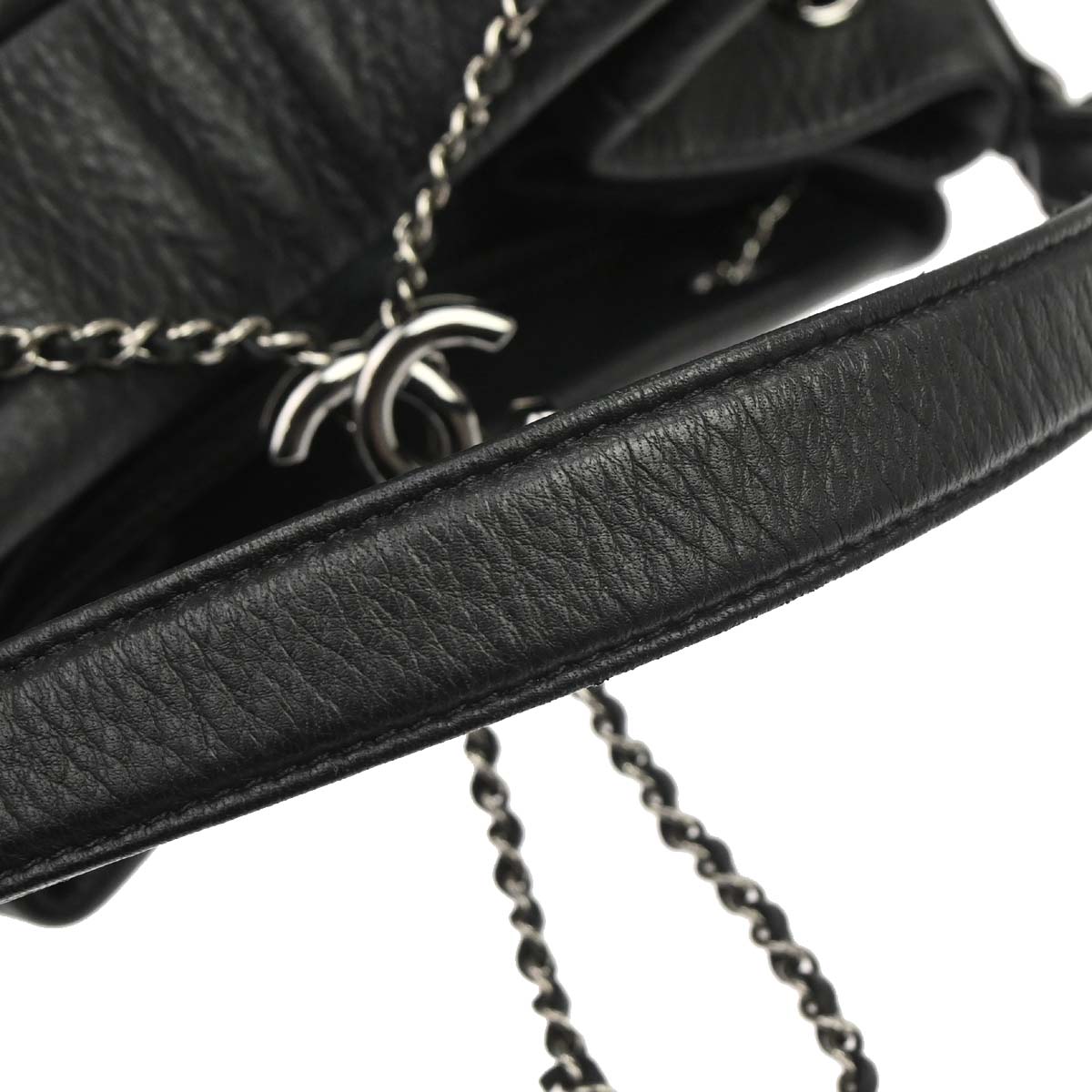 Chanel 2017 Black Deerskin Chevron Urban Spirit 2way Shoulder Handbag