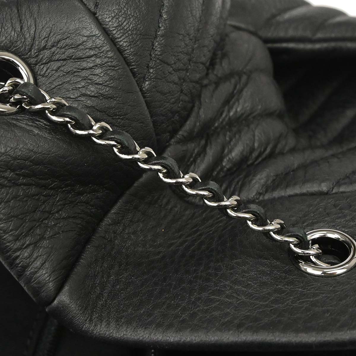Chanel 2017 Black Deerskin Chevron Urban Spirit 2way Shoulder Handbag
