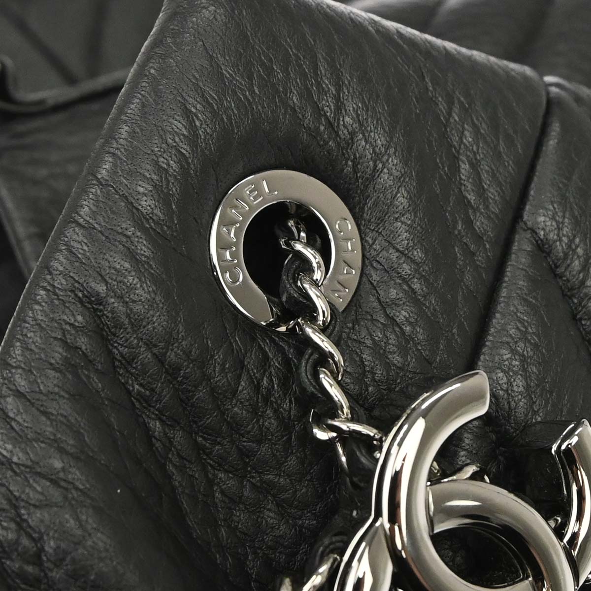 Chanel 2017 Black Deerskin Chevron Urban Spirit 2way Shoulder Handbag