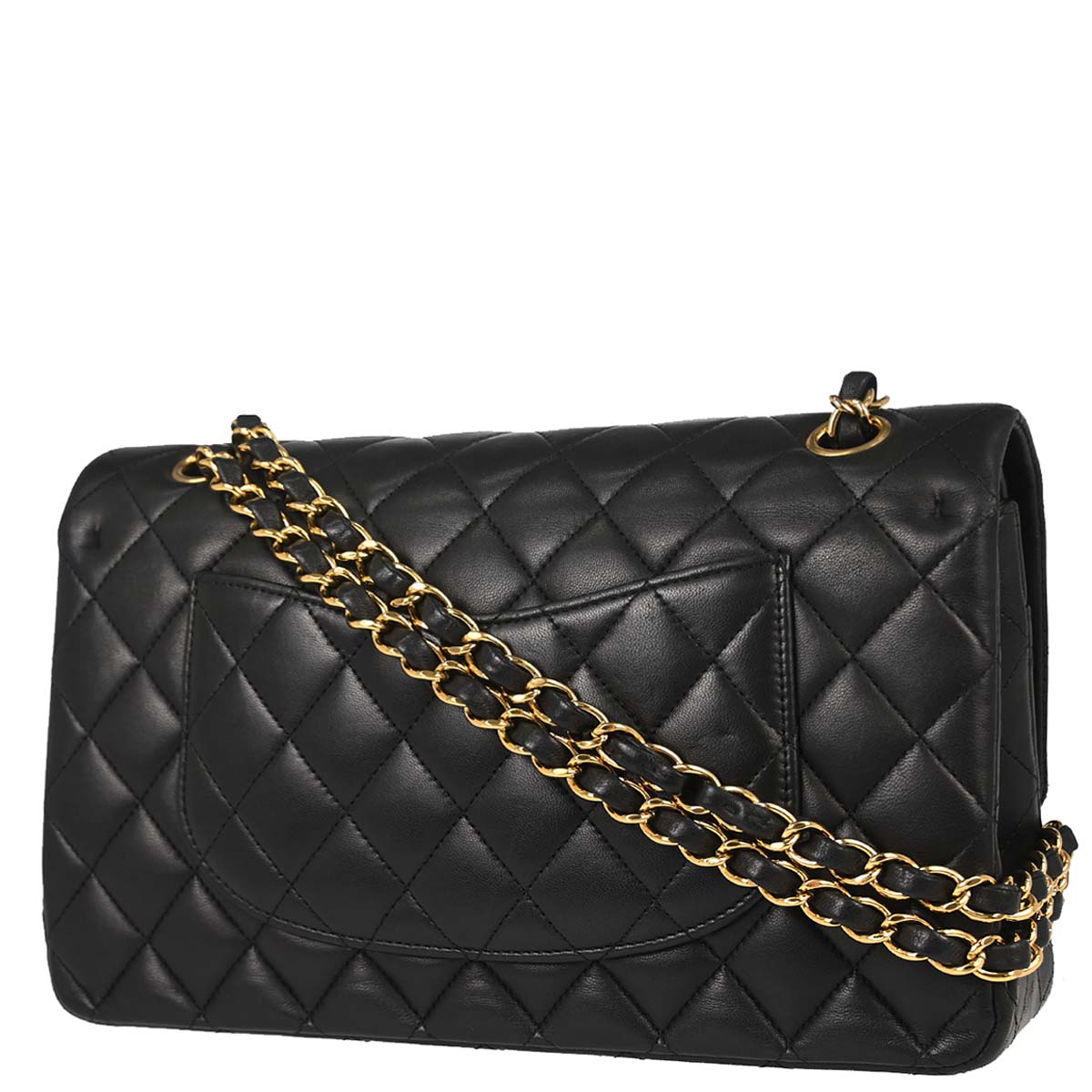 Chanel 2011 Black Lambskin Medium Classic Double Flap Shoulder Bag