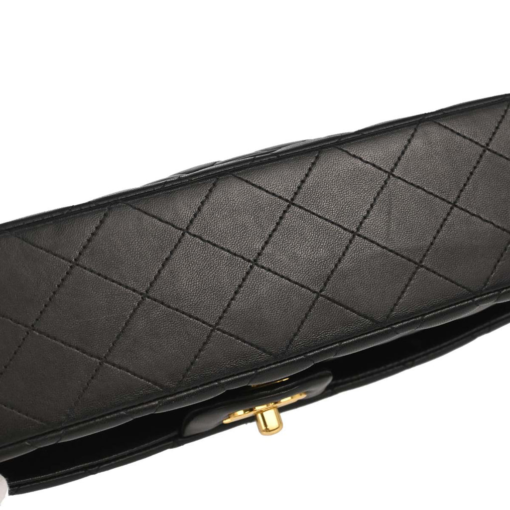 Chanel 2011 Black Lambskin Medium Classic Double Flap Shoulder Bag