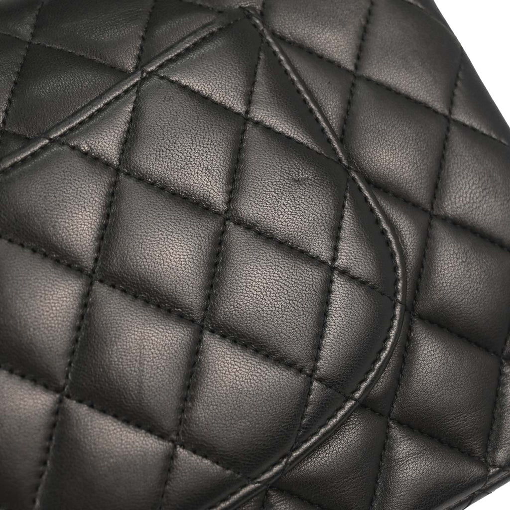 Chanel 2011 Black Lambskin Medium Classic Double Flap Shoulder Bag