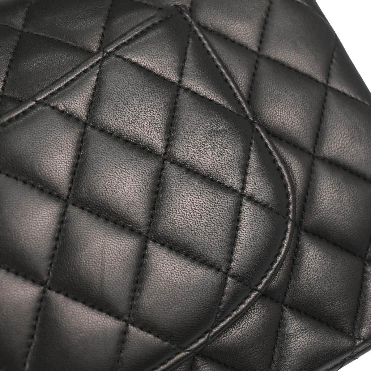 Chanel 2011 Black Lambskin Medium Classic Double Flap Shoulder Bag