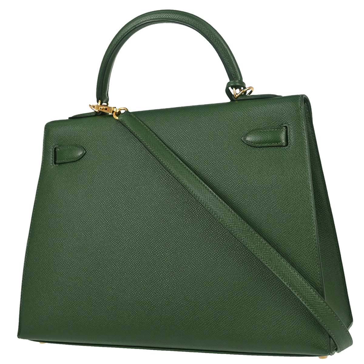 Hermes Vert Anglais Epsom Kelly 32 Sellier 2way Shoulder Handbag