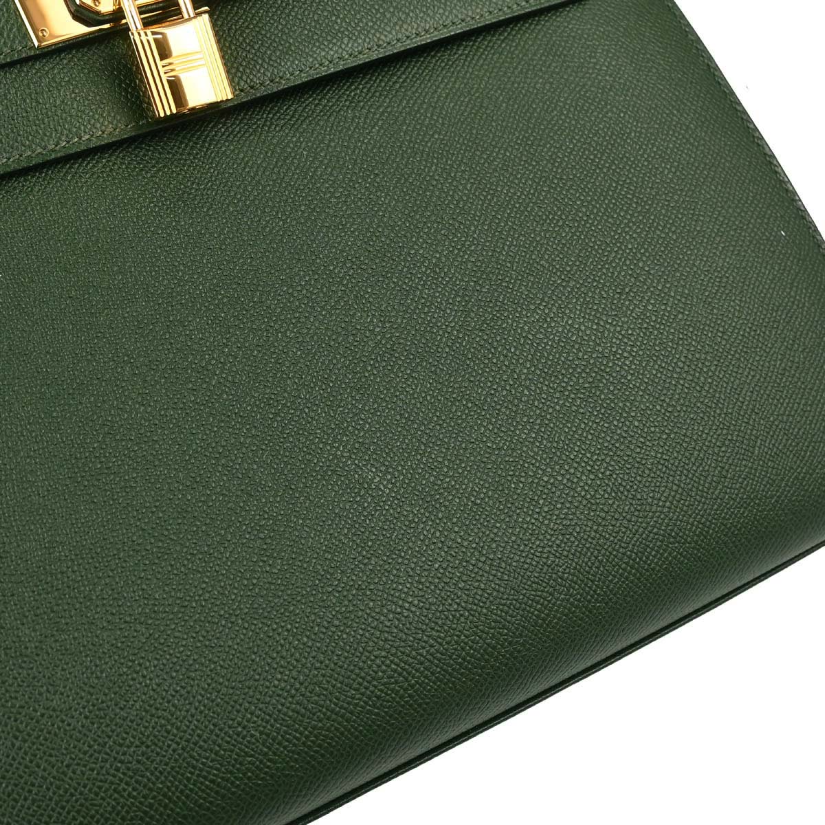 Hermes Vert Anglais Epsom Kelly 32 Sellier 2way Shoulder Handbag