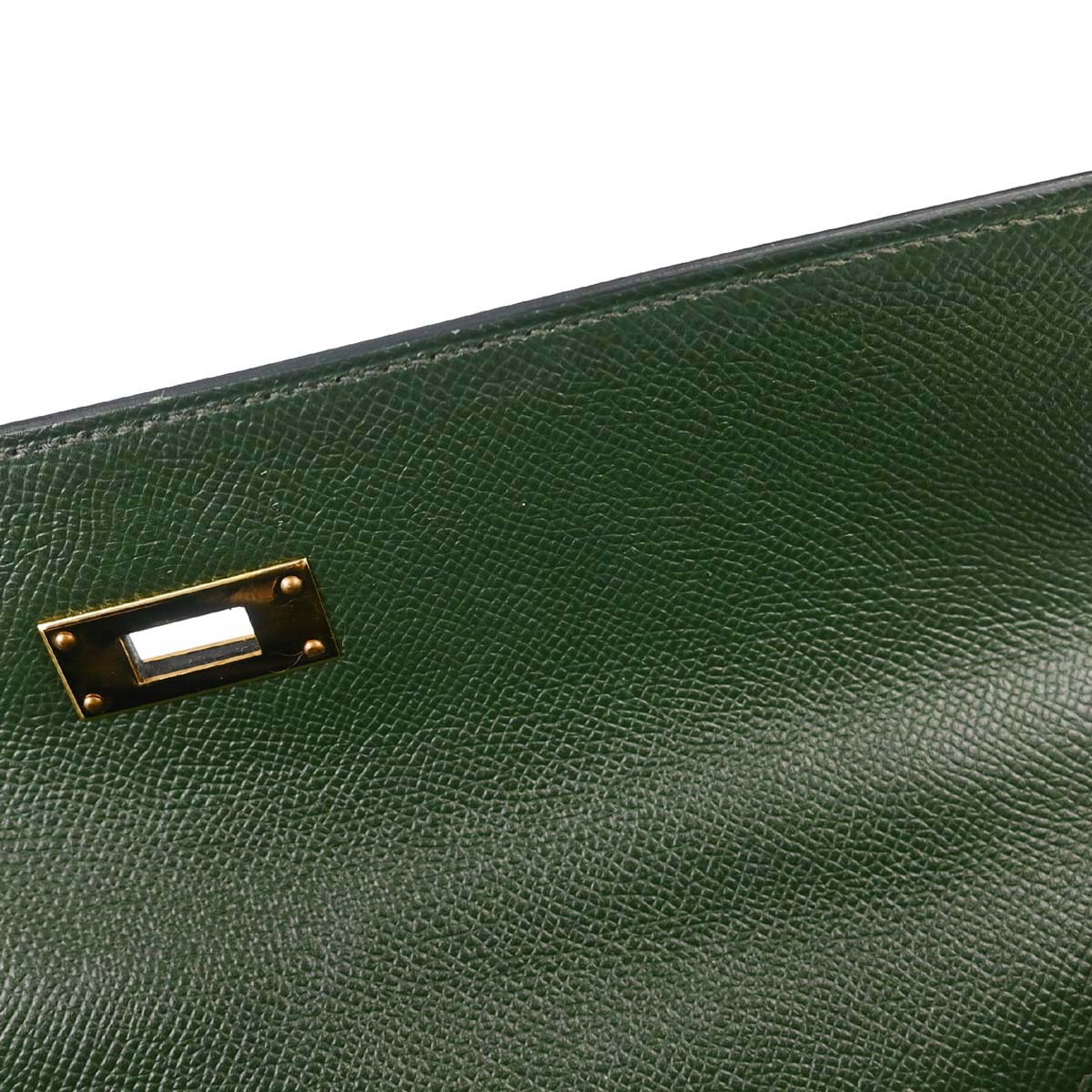 Hermes Vert Anglais Epsom Kelly 32 Sellier 2way Shoulder Handbag