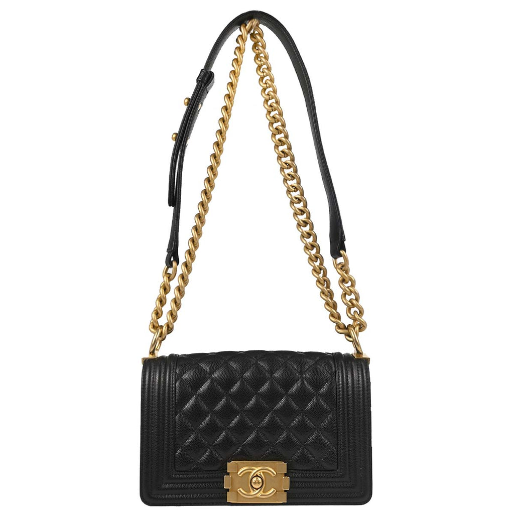Boy Chanel 2019 Black Caviar Skin Small Chain Shoulder Bag