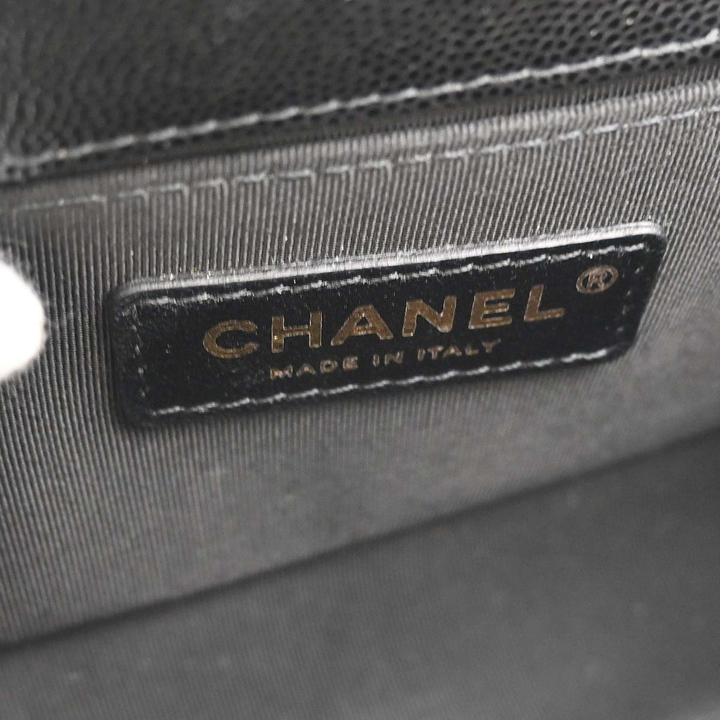 Boy Chanel 2019 Black Caviar Skin Small Chain Shoulder Bag