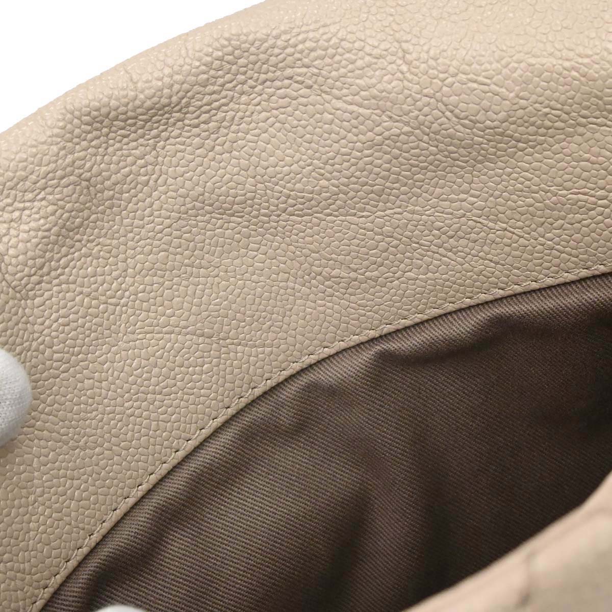 Chanel 2012-2013 Beige Caviar Skin Coco Pleats 2way Shoulder Handbag