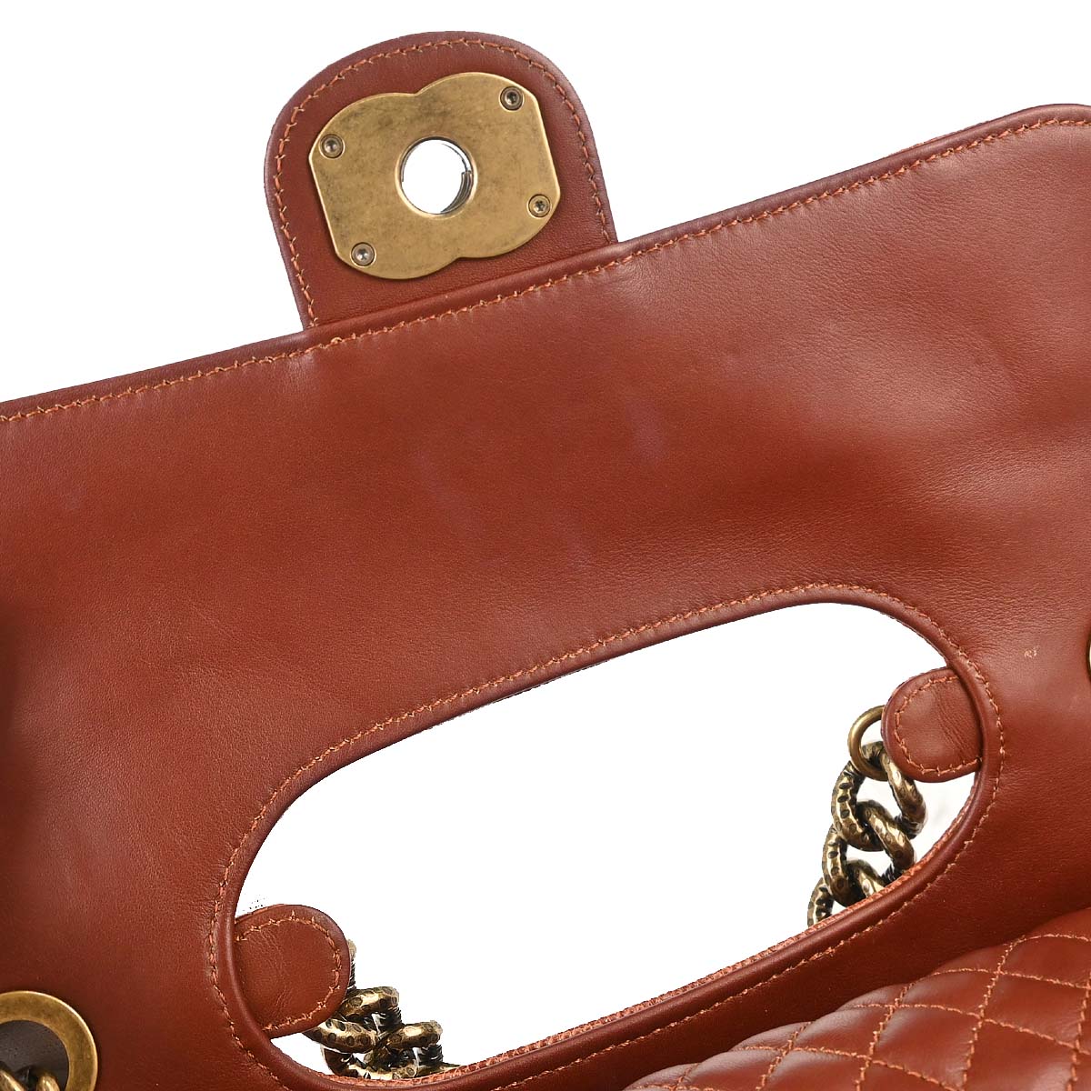 Chanel * 2012-2013 Brown Lizard Perfect Edge Flap 2way Shoulder Handbag