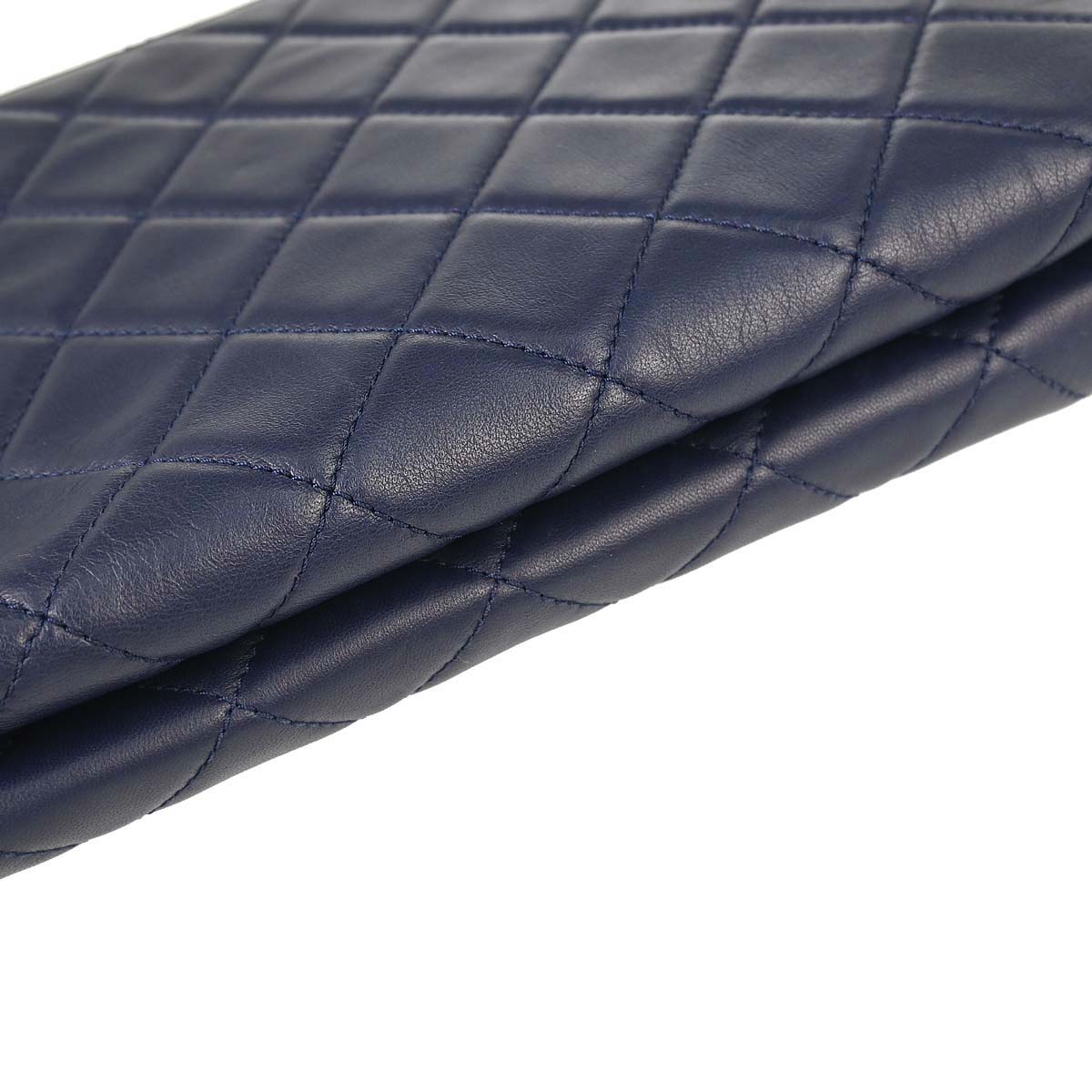 Chanel 2017 Navy Lambskin Label Click Flap Shoulder Bag