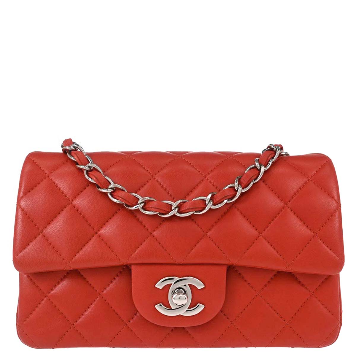 Chanel 2014 Red Lambskin Shoulder Bag