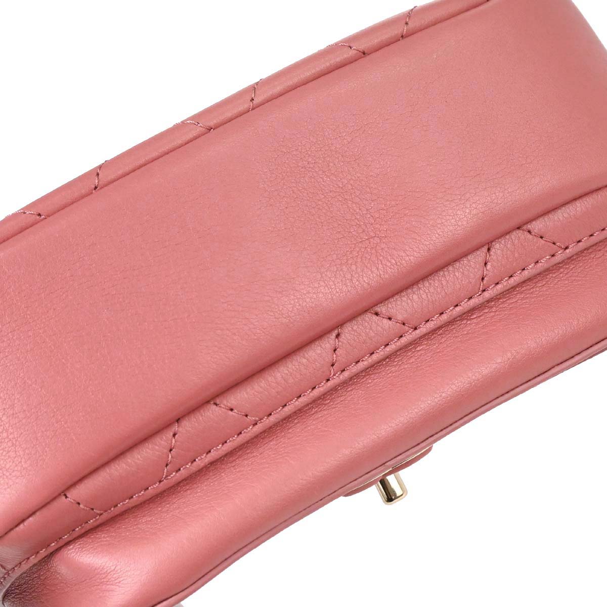 Chanel 2019 Pink Calfskin Stitched CC Flap Shoulder Bag