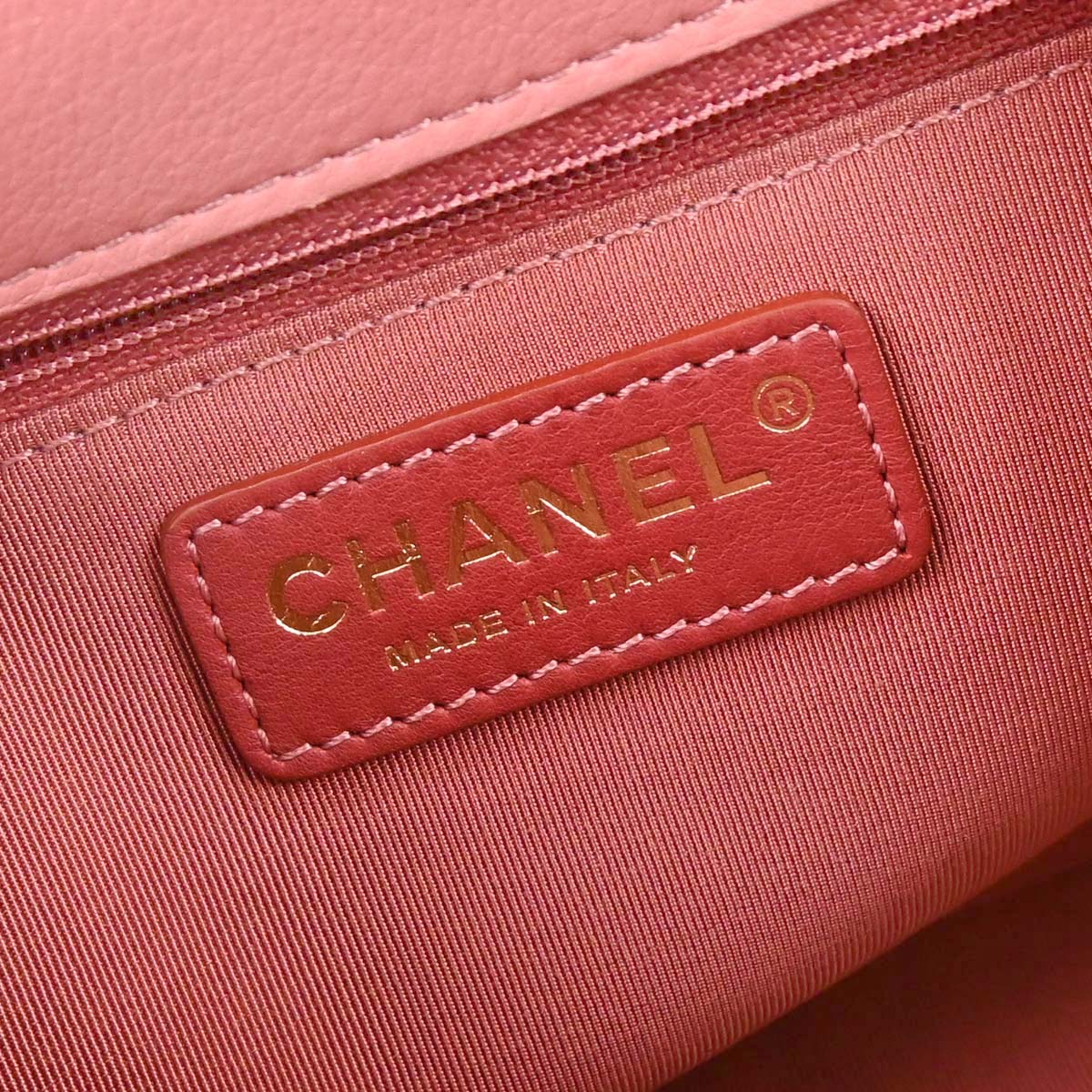 Chanel 2019 Pink Calfskin Stitched CC Flap Shoulder Bag
