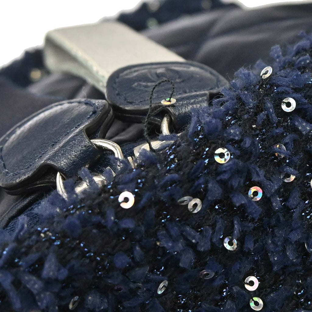 Chanel 2017-2018 Navy Tweed Nylon Sequins Astronaut Essentials Backpack